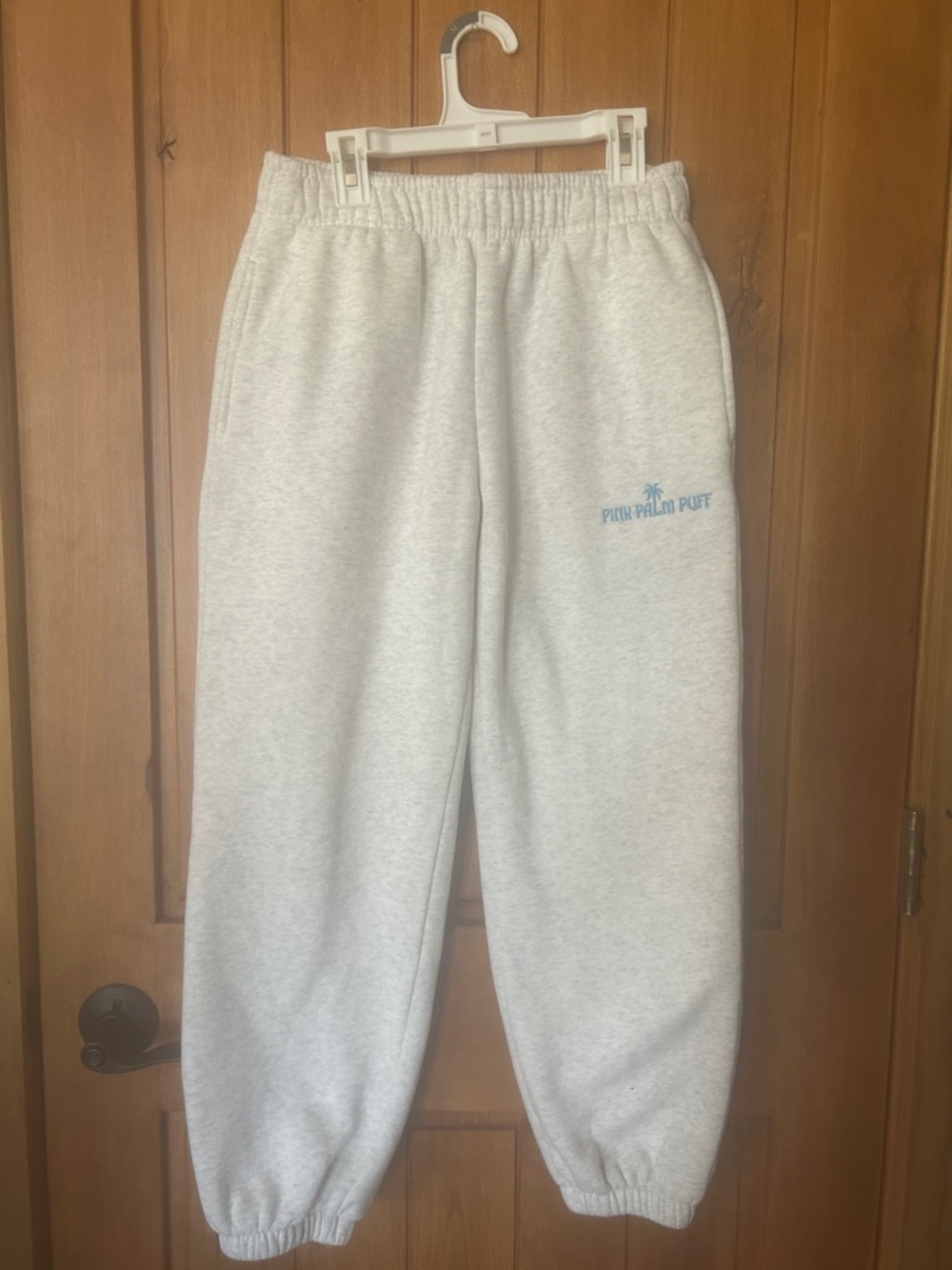 Pink plam puff sweatpants size short small